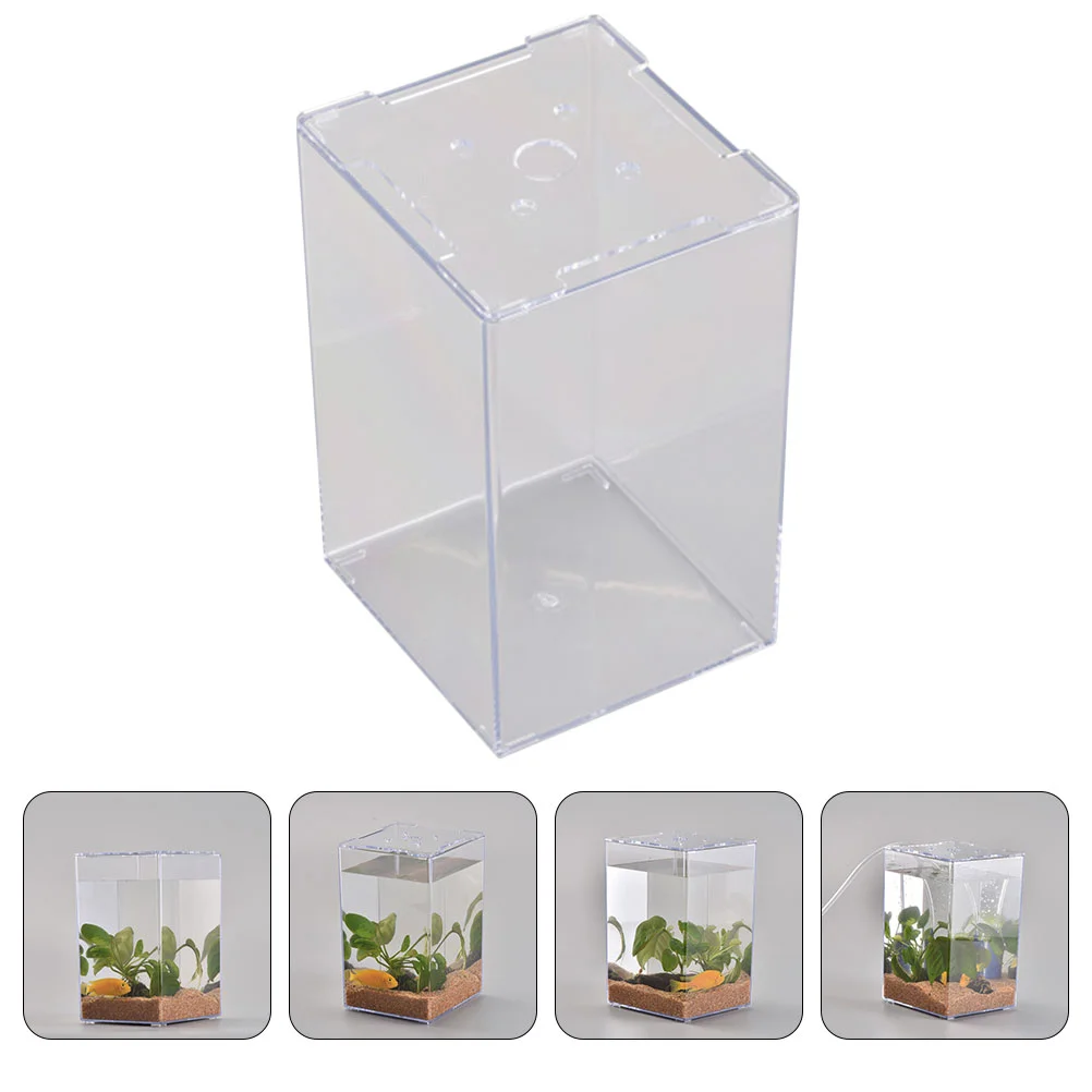 

Betta Fish Tank Small Cylinder Clear Plastic Containers Decorative Aquarium Accessories Miniature Decorate Acrylic