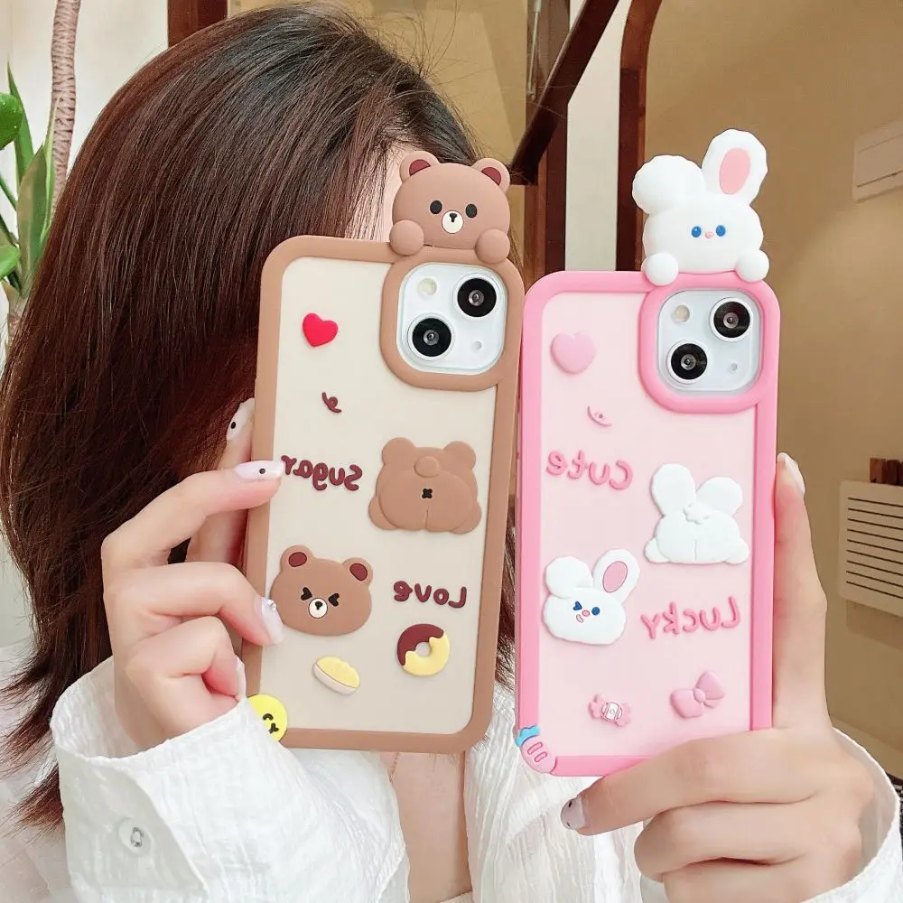 

Cartoon Bear Silicone Phone Case For Iphone 14 13 12 11 ProMax Pro 14Plus
