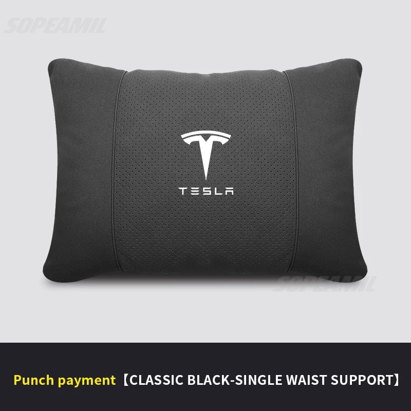 

Tesla Model 3 Model Y Model S Model X Замшевый автомобильный подголовник для шеи Поясная подушка для сиденья Дышащая мягкая подушка для шеи Поясная подушка