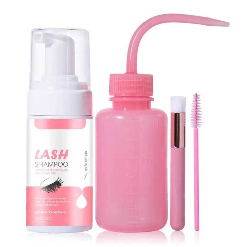 

100ml Eyelash Extension Flush Bottle Clean Wash Squeeze Elbow Bottle For Eyebrow Remover Skin Care Lash Shampoo Makeup Tool