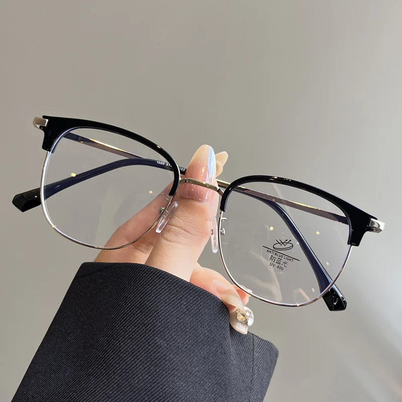 Новый стиль мужские очки в оправе полуоправа с блокировкой синего света женские