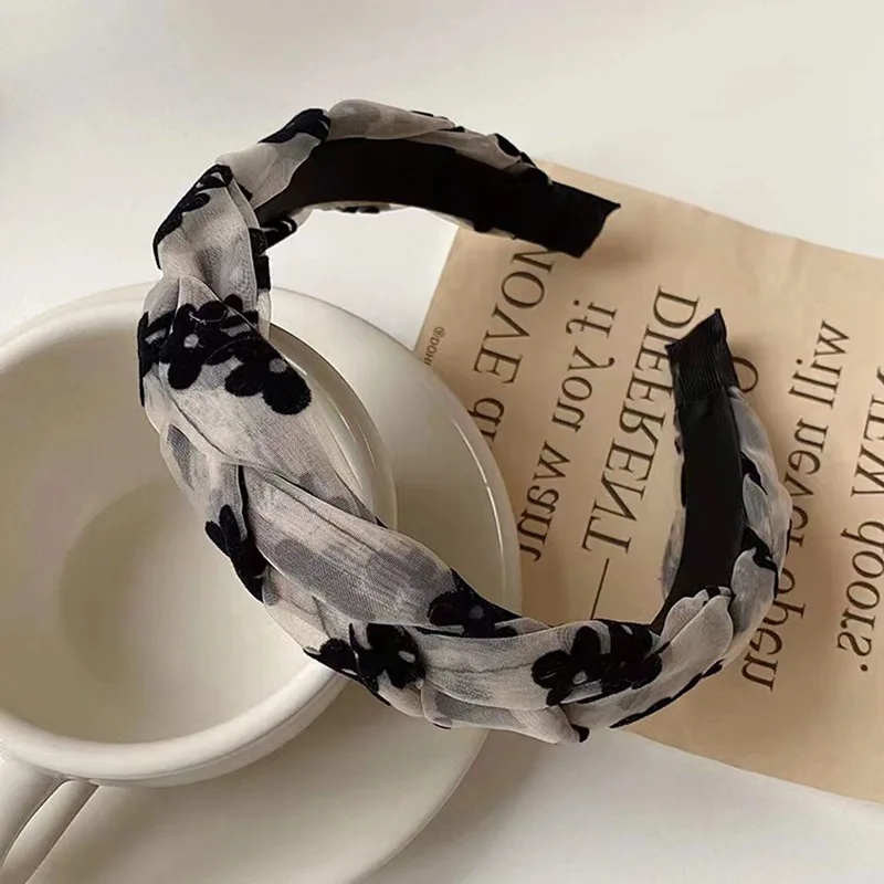 Обруч для волос женский с цветами Модный французский винтажный аксессуар на