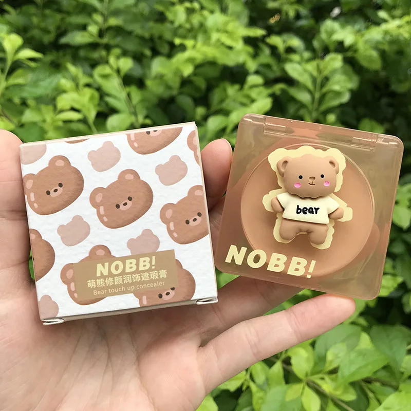 

3D Cute Bear Full Coverage Concealer Highly Pigmented Full Concealer Waterproof Color Correcting Shades Kawaii Makeup