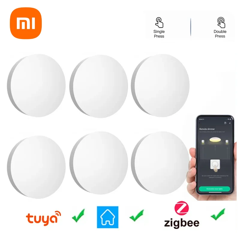 Умный кнопочный выключатель Xiaomi Tuya ZigBee беспроводной пульт дистанционного