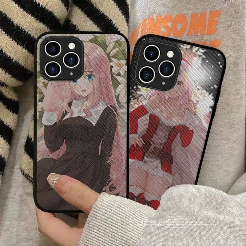 

anime cute girl Fujiwara Chika Phone Case Hard Leather Case for iPhone 11 12 13 Mini Pro Max 8 7 Plus SE 2020 X XR XS Coque