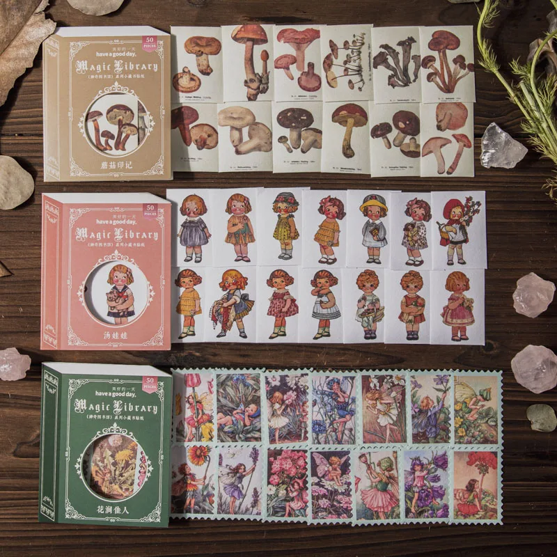 

50 Pieces Vintage Theme Stickers Decoration Scrapbooking Aesthetics Journaling Notebooks Sketchbook Journal Intime Art Supplies