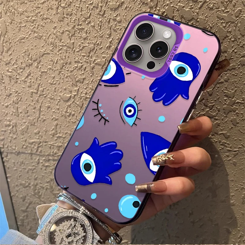 Фото Матовый чехол с глазами для iPhone 16 E 15 Pro Max 14 Plus 13 12 Mini 11 Pro Max XS X 8 7 SE, акриловый силиконовый противоударный жесткий чехол №5