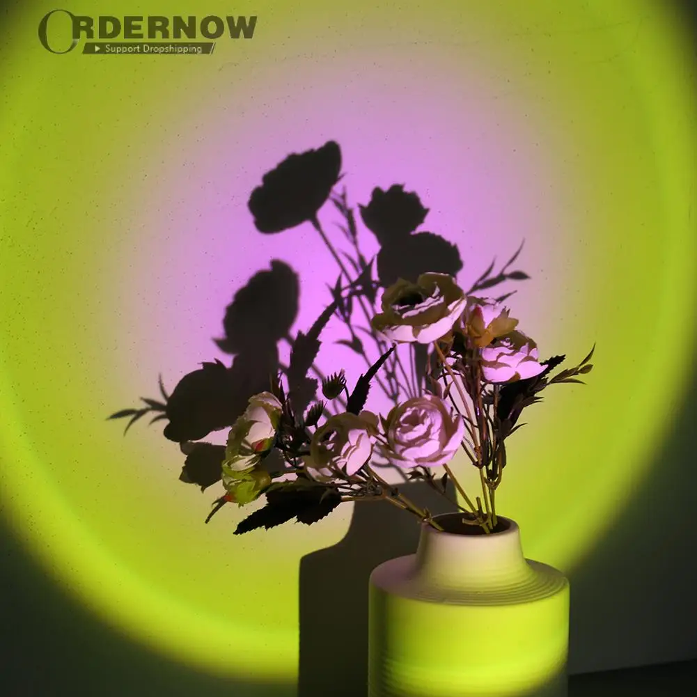 

Sunset Projection Lamp Rainbow Atmosphere Night Light Table Lamp Sunset Light For Bedroom Room Decoration Background Wall Tiktok