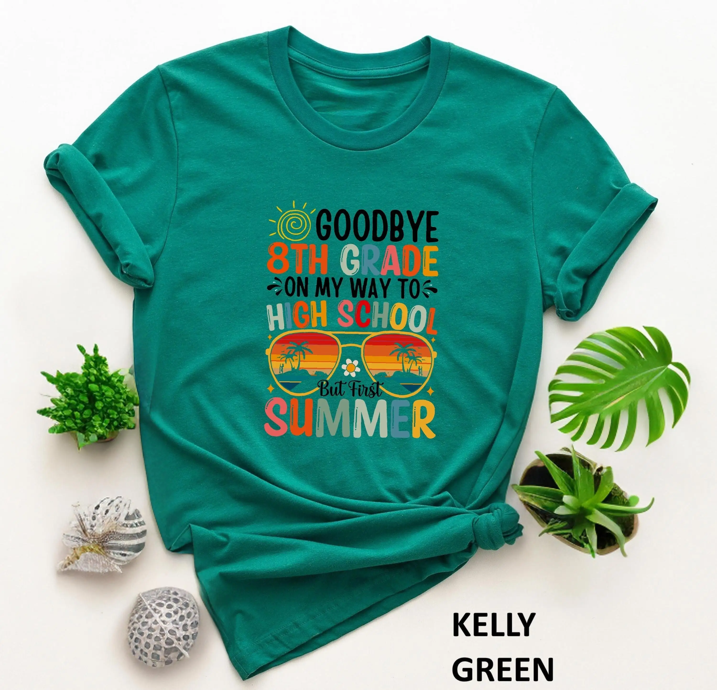 Школьная футболка Goodbye 8th Hello 9th Fun для летних каникул идеальный студент новый