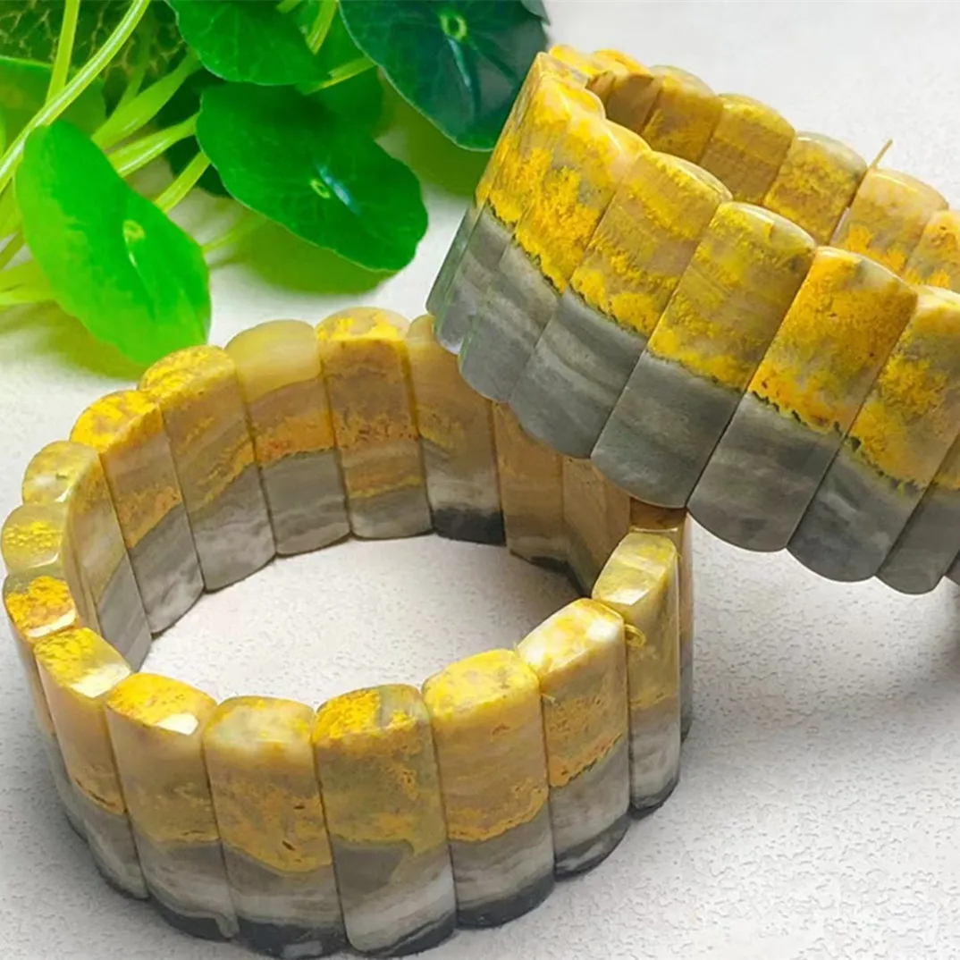 

1 Pc Fengbaowu Natural Bumblebee Jasper Bracelet Hand Platoon Bangle Crystal Healing Stone Fashion Jewelry Gift For Women Men