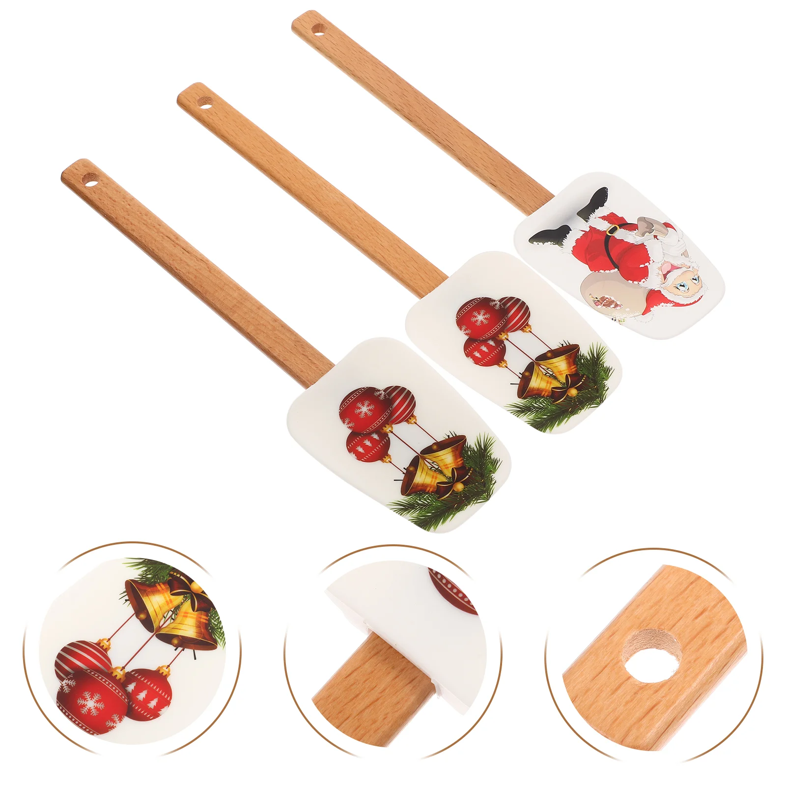 

Spatula Christmas Spreader Silicone Butter Scraper Cheese Spatulas Baking Jam Santa Bread Pancake Creamholiday Wooden Handle