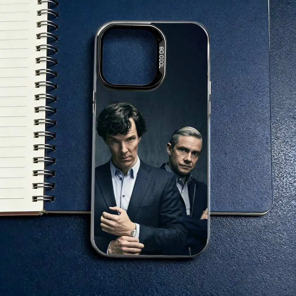Фото Чехол для телефона S-Sherlock H-Holmes для iPhone 17, 16, 15, 14, 13, 12, 11 Plus, Pro Max, XS, цветной, серебристо-черный №2