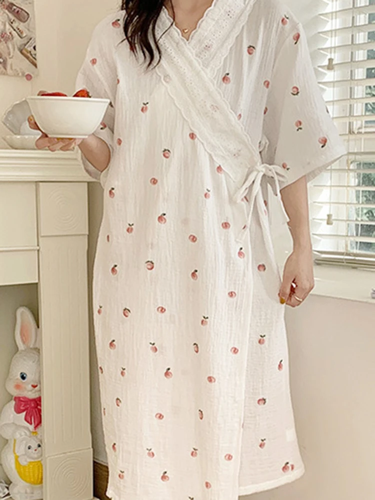 Muslin Maternity Pijamas Labor and Delivery Gown Sleepwear Pregnancy Cotton Pajamas Nursing Robe for Pregnant Women enlarge