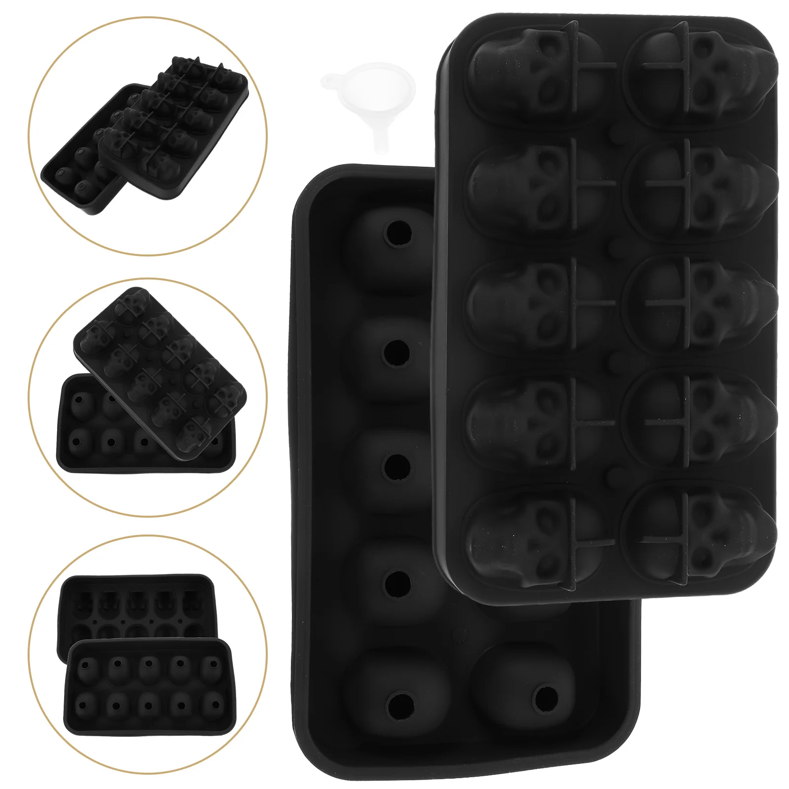 Хэллоуин Череп Форма для льда Виски Кубическая коробка (6 упаковок) Домашники