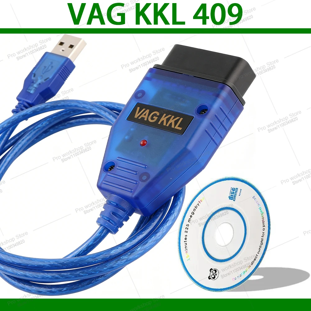 Фото Диагностический кабель VAG-COM 409 Com Vag Kkl 409.1 USB, интерфейс сканера OBD 2 OBD2 для диагностики автомобилей VW/Audi/Skoda/Seat №1