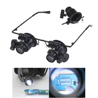 a ii reading magnifying glasses loupe with 2 led lights 20x jewelry watch repair magnifier