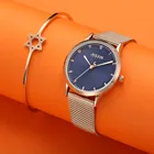 Часы женские кварцевые, из нержавеющей стали, с браслетом