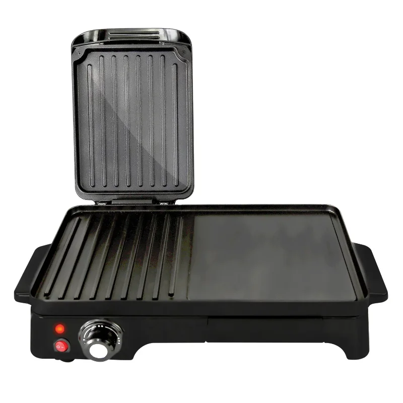 NutriChef PKGRIL43 Electric Griddle Crepe Maker With Press Grill