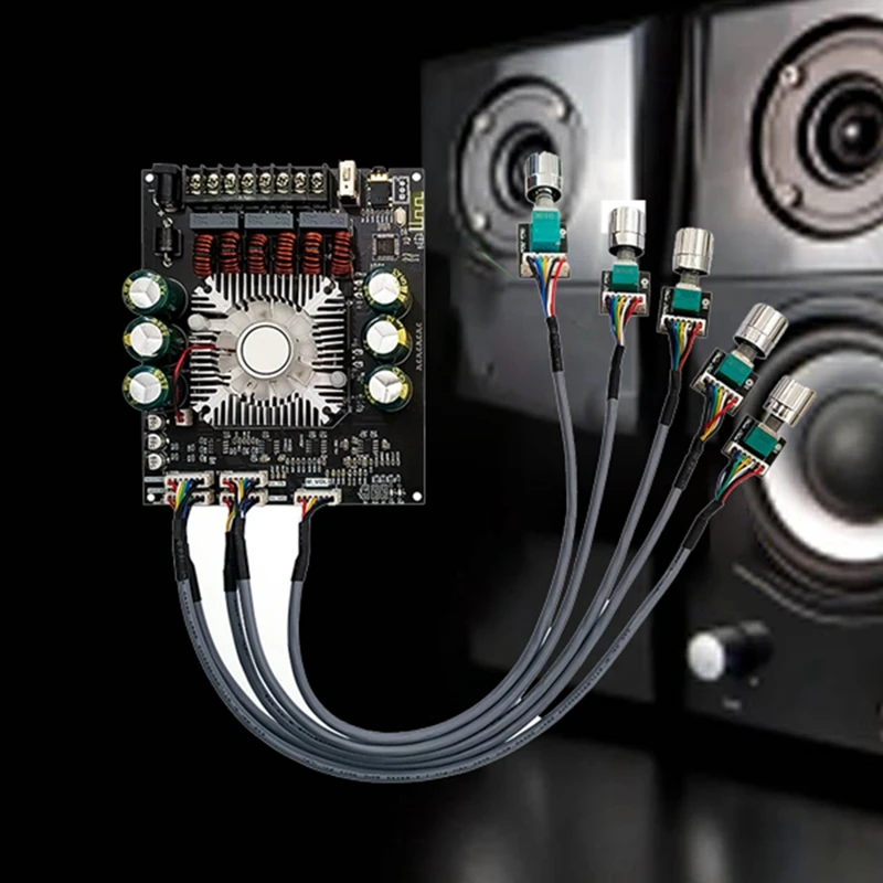 ZK-HT22 Плата усилителя Bluetooth TDA7498E 160Wx2 + 220 Вт внешний потенциометр аудиомодуль
