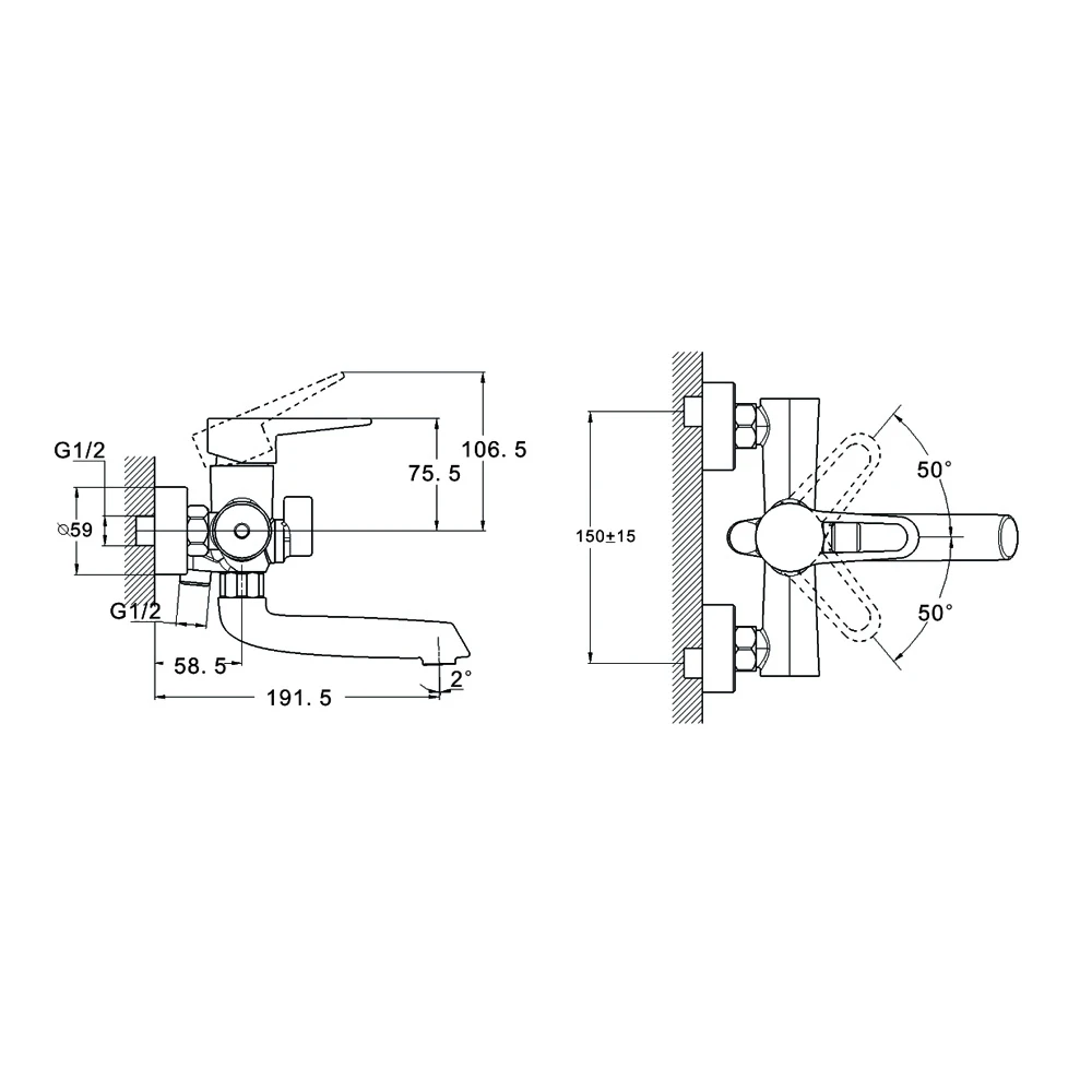 Bath mixer zegor pud3-a045 | Bathtub Faucets