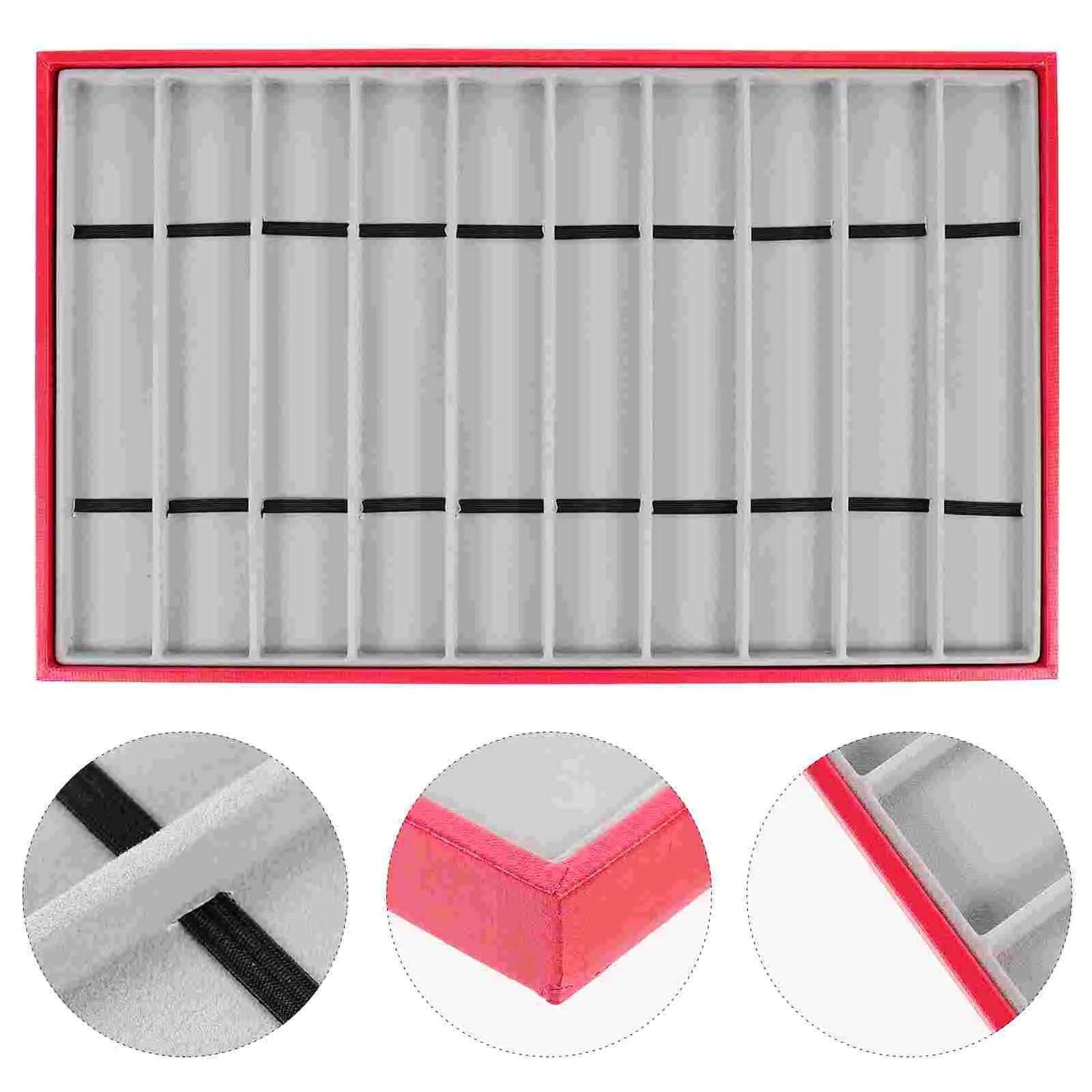 

Watch Tray Jewelry Organizer Display Case Storage Bangle Slotted Box Wooden Stand Trays Presentation Collector Lockable