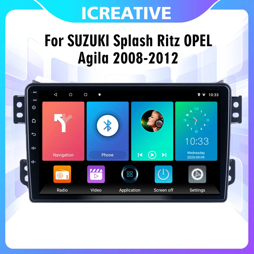 

2 Din Android 4G For SUZUKI Splash Ritz OPEL Agila 2008-2012 Autoradio Car Radio Stereo WIFI GPS Navigation Multimedia Player