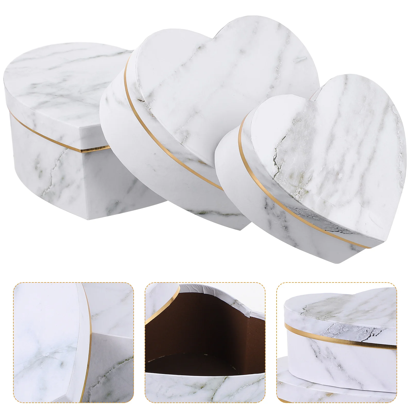 

3Pcs Flower Box, Heart Shaped Flower Box Cardbord Boxes Heart Shaped Boxes Floral Gift Box with Lids for Crafting, Packaging,