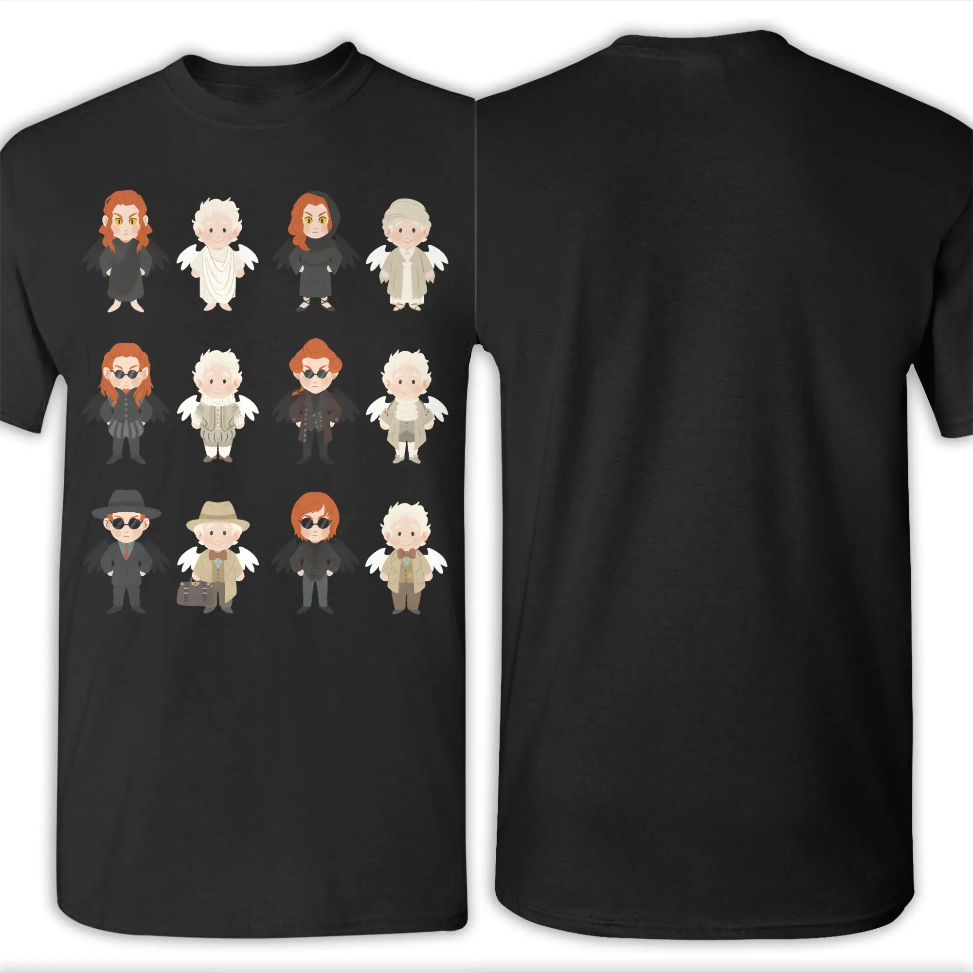 Винтажная футболка Ineffable Good Omens для мужчин и женщин, футболка с круглым воротником из 100% хлопка, футболка с короткими рукавами, одежда больших размеров (art.: 3920daf671dc5) - 3920daf671dc5
