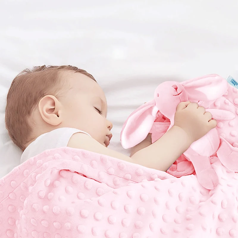 Мягкое одеяло Minky Dot для новорожденных 95x75 см 3D двухстороннее зимнее теплое