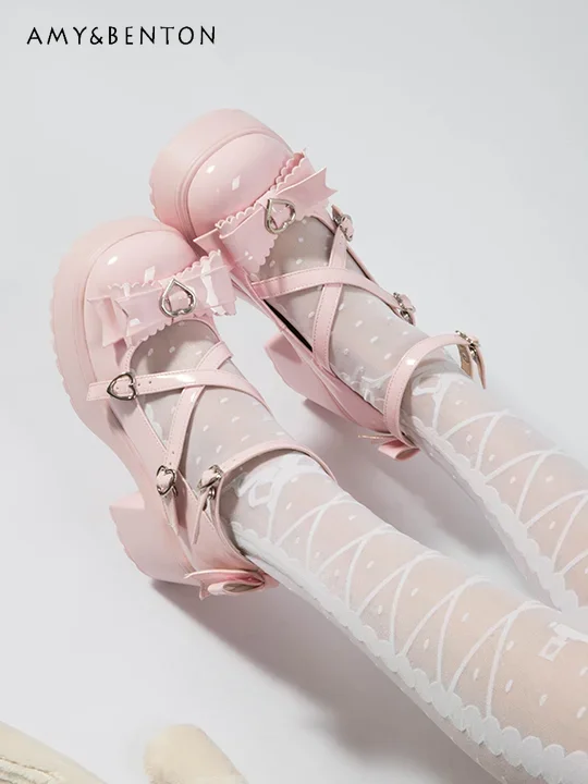 Туфли женские джинсовые на высоком каблуке с бантом и пряжкой