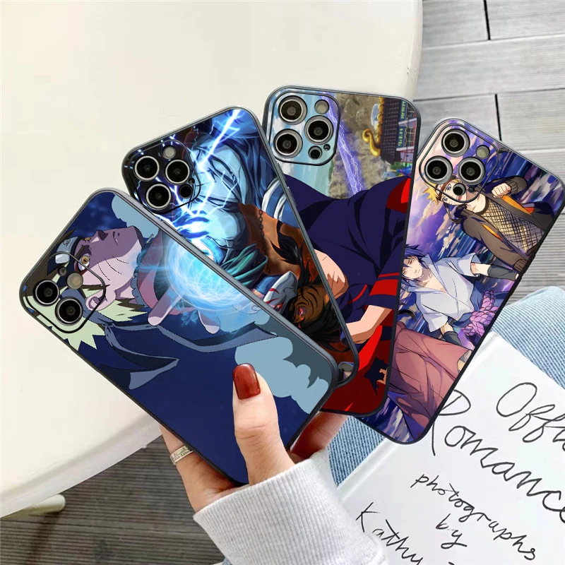 

Japan NARUTO Anime Phone Case For iPhone 11 13 12 Pro Max 12 13 Mini X XS XR MAX SE 6 7 8 Plus Black Coque Soft Funda