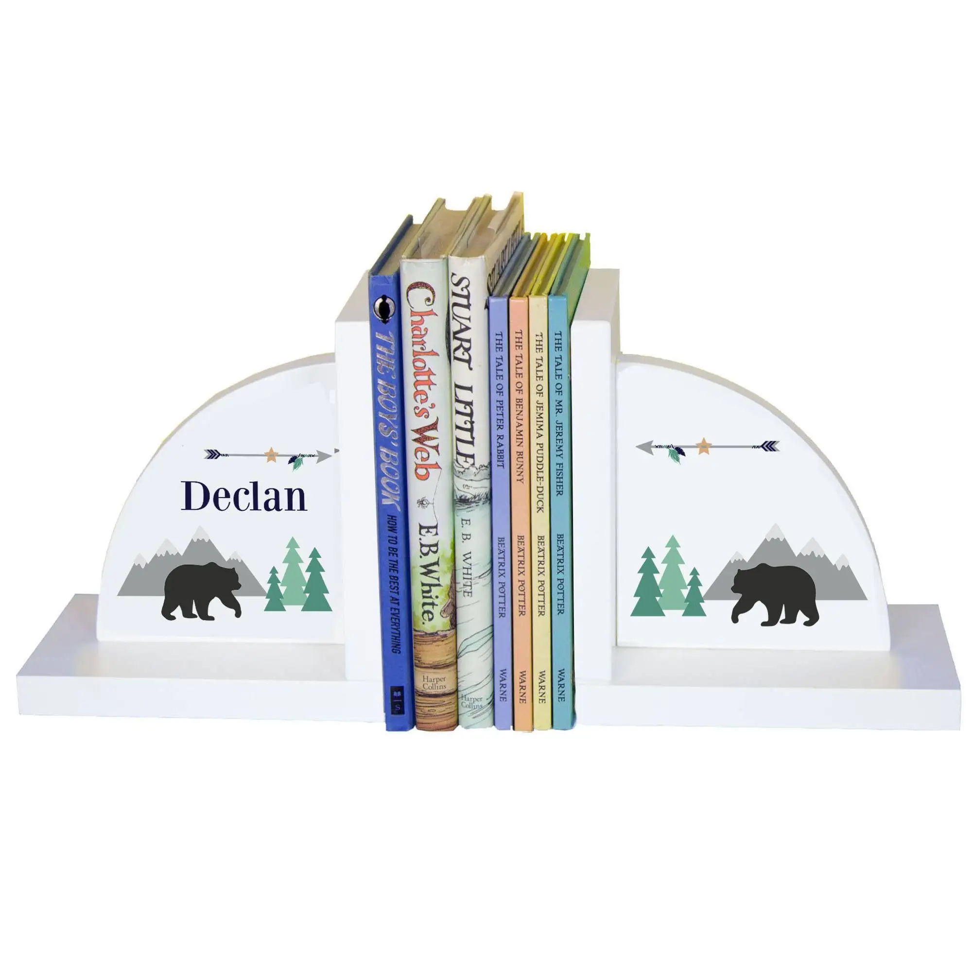 

Белые книжные подставки-горный медведь