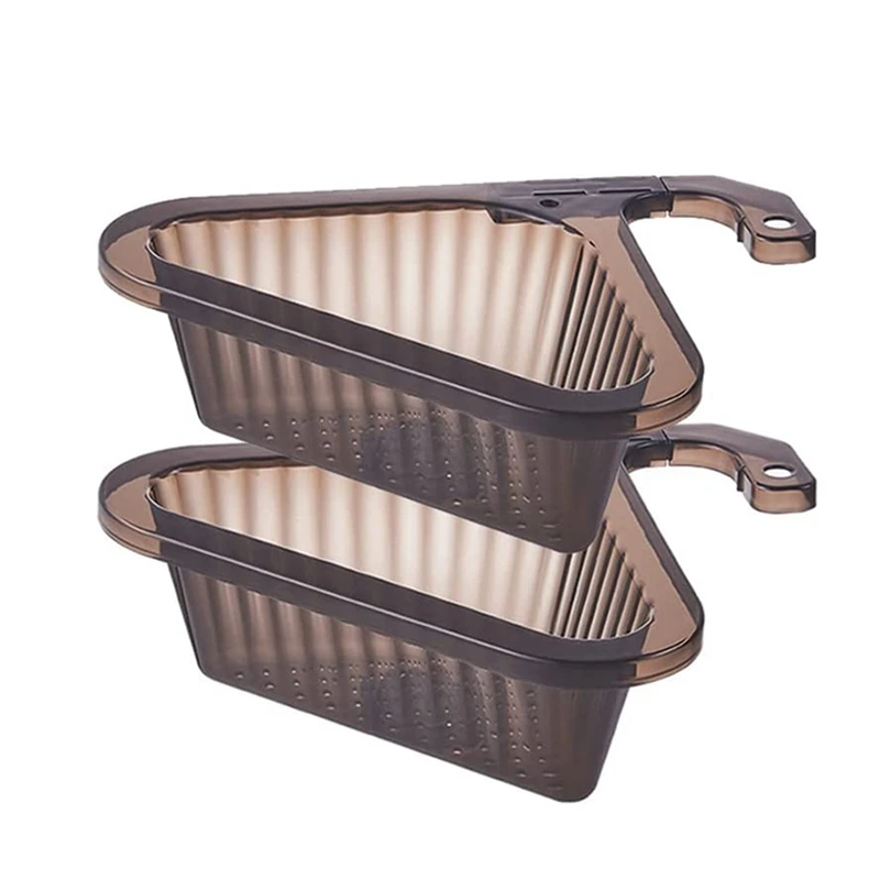 

Drain Strainer Basket 2 Pcs Adjustable Kitchen Triangle Sink Filter Transparent Corner Sink Drain Basket