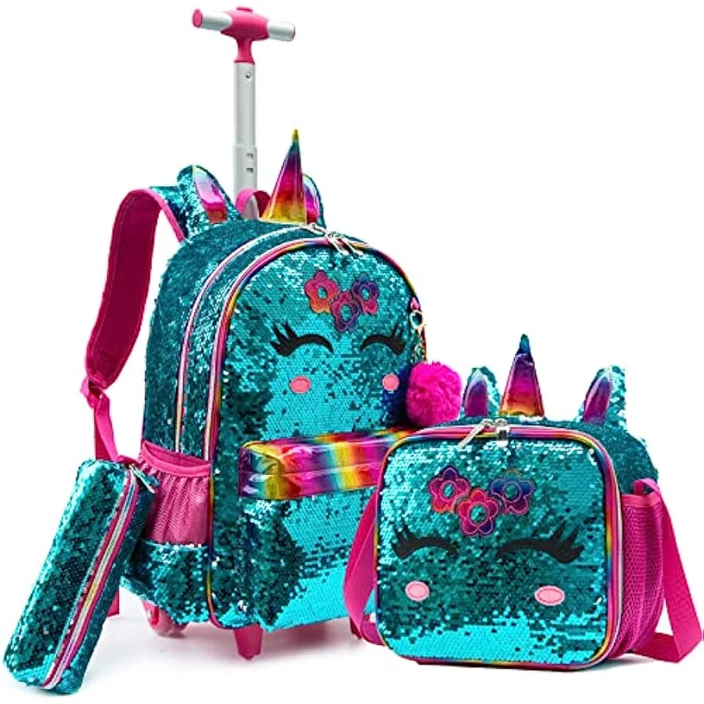 Suitcase With Wheels Trolley Wheeled Backpacks For Girls Tra