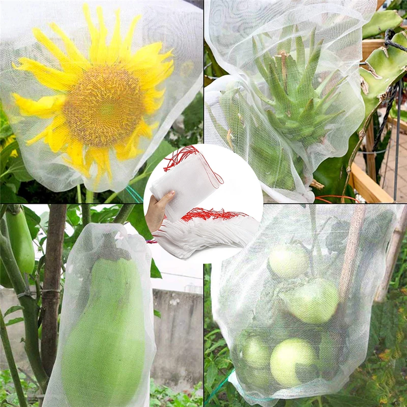 

100Pcs/set Fruit Protection Bag Garden Netting Bags Vegetable Grapes Apples Agricultural Pest Control Anti-Bird Mesh Grape Bags