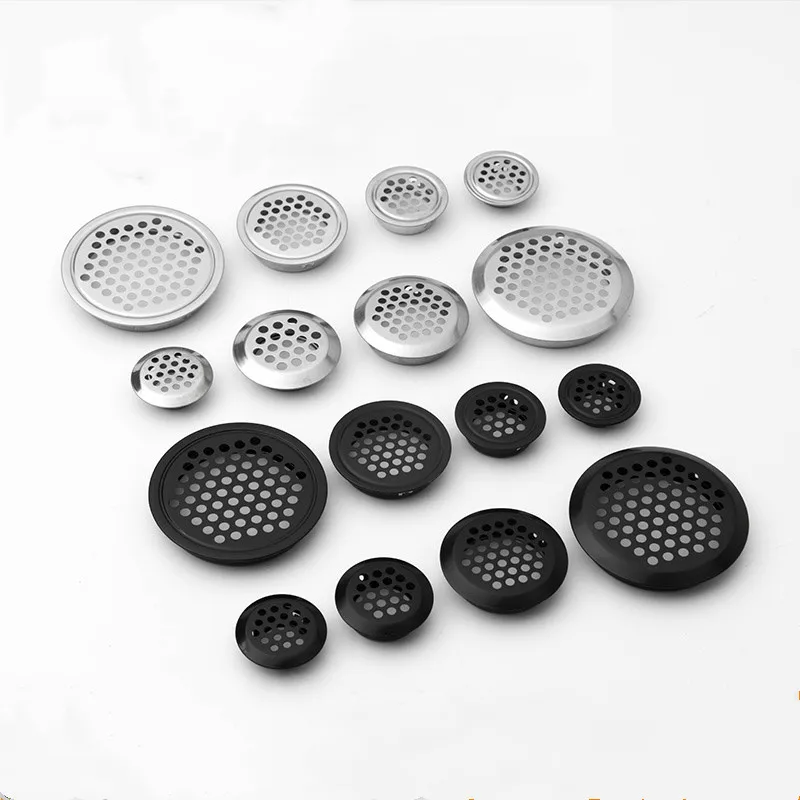 10Pcs Armadio Tondo Condotto Dell'Aria Sfiato Dia.19Mm-53Mm Feritoia In Acciaio Mesh Hole Plug Decorazione Copertura Armadio Griglia Sistemi Di Ventil