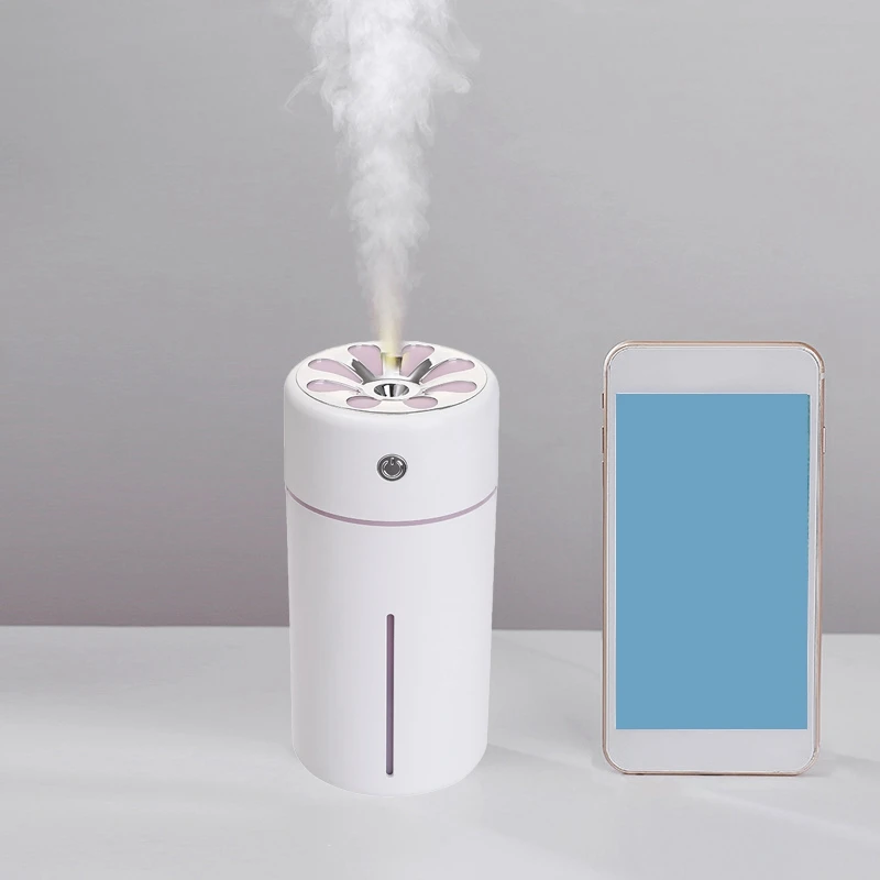 

Умный мини-увлажнитель воздуха с напоминанием, увлажнитель воздуха с USB, домашний ультразвуковой тихий увлажнитель без ночника, светильник и мини-вентилятор, розовый