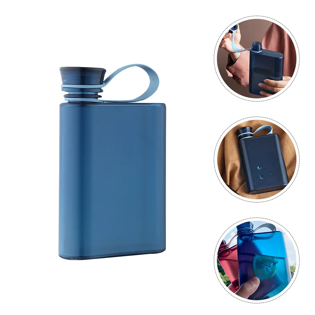 

Water Bottle Flat Kettle Outdoor Transparent Bottles Cycling Gym Flask Clear Reusable Travel Girls Flag Pocket Plastic Storage