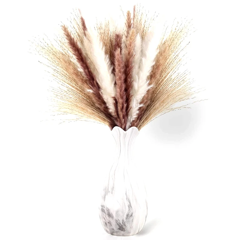 

60 Pieces Dried Pampas Grass Decorations - Natural Dried Flower Bouquets For Boho Decor Home Floral Arrangements