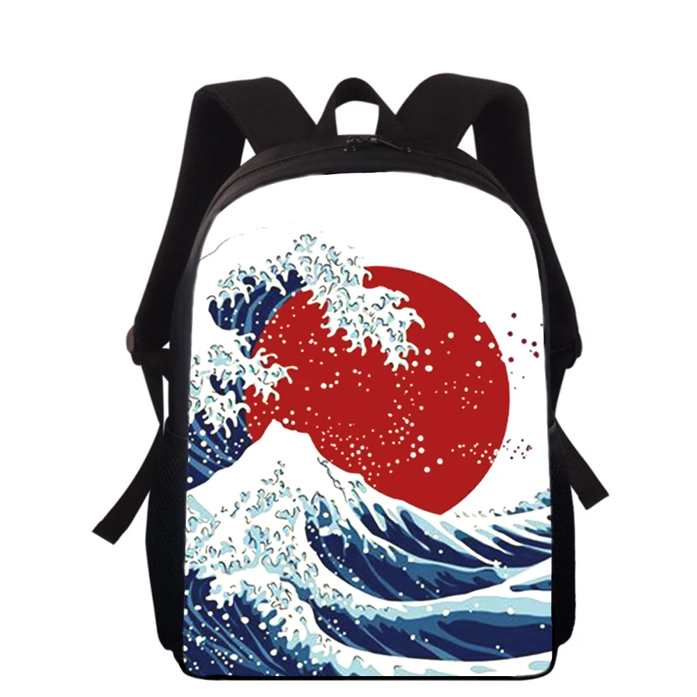 Japan Ukiyoe Art paintings 15” 3D Print Kids Backpack Primary School Bags for Boys Girls Back Pack Students School Book Bags