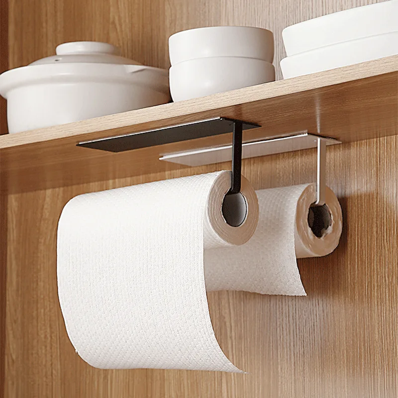 

Paper Towel Holder Free Punch Hooks Kitchen Storage Organizer Gadget Set Tools Cabinet Storage Rack Things Accessories Supplies