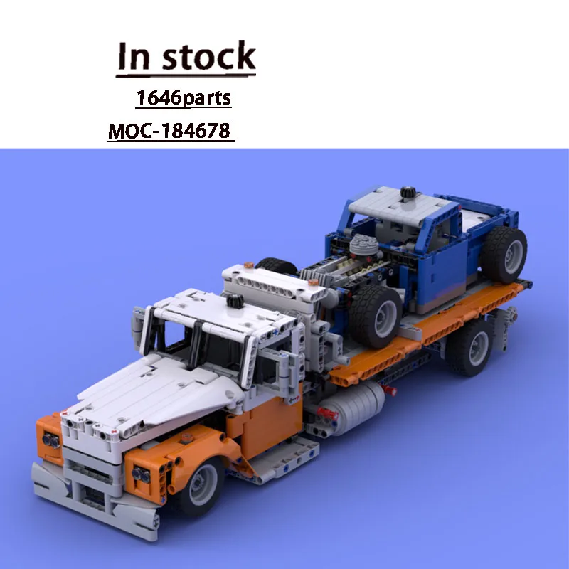 Фото MOC-184678 Классический новый плоский спасательный транспортный автомобиль, строительный блок, модель 1646, детали, детская игрушка на день рождения для мальчиков, подарок №2