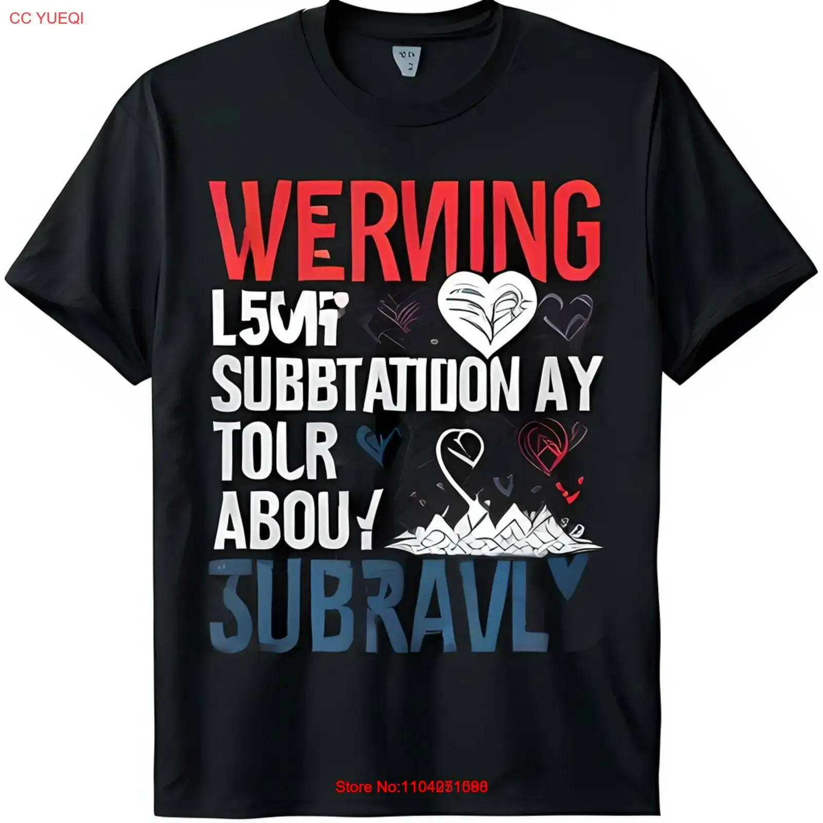 Жирная черная футболка с привлекательным красно-белым графическим принтом