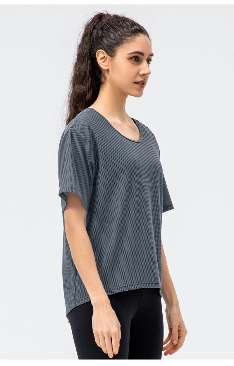 Women's Athletic Shirts Casual Short Sleeve Exercise Breathable Quick Drying Shirt Loose Fit Training Running Jogging T Shirt