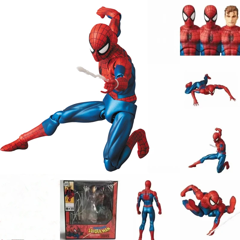 Marvel Mafex 075 Мстители Disney Человек-паук MAF075 Удивительный ПВХ экшн-фигурка