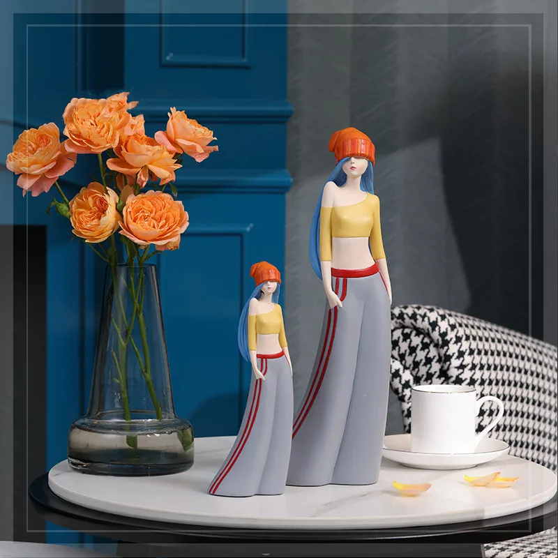 

Украшения высокого уровня чувств в стиле хип-хоп для девочек, декор для гостиной, украшение для рабочего стола, шкаф для телевизора, статуя, легкий Роскошный декор, подарок