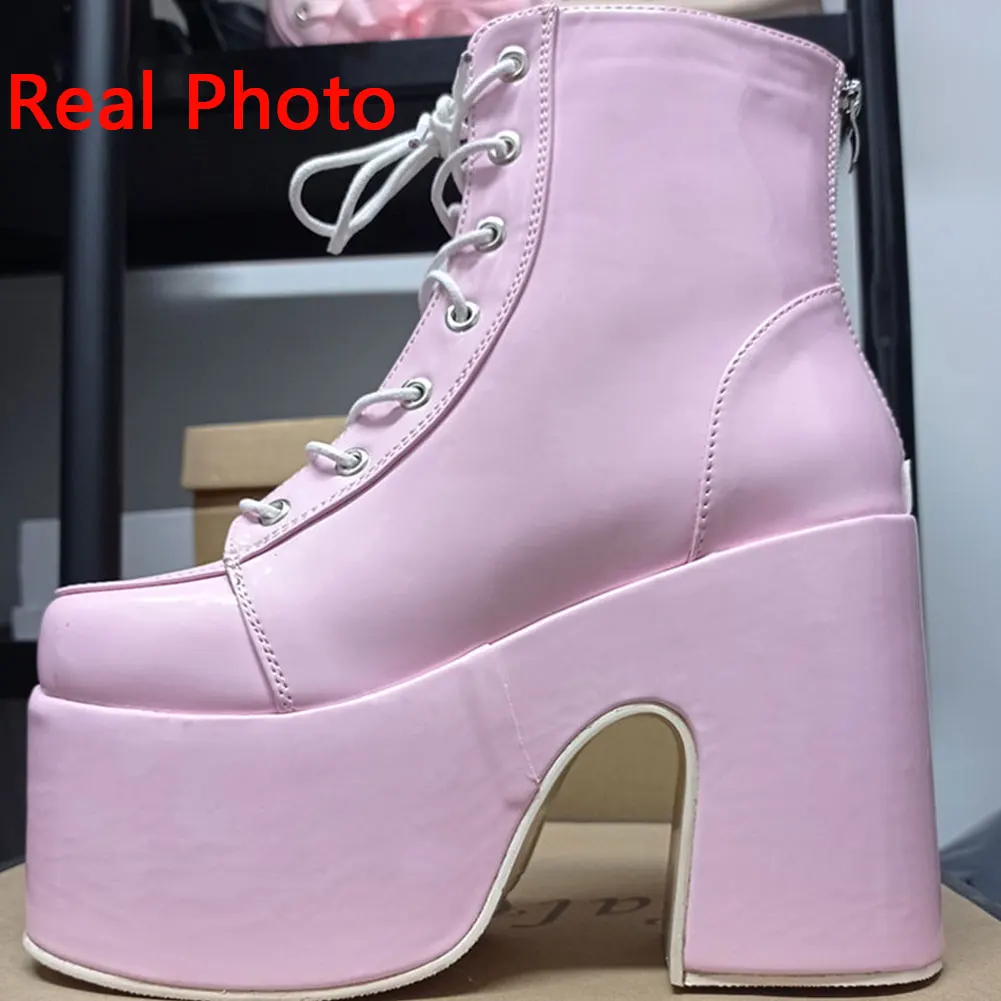 Brand Design Cool Block Great Quality Big Size 43 Gothic Style Platform Woman Boots Fashion Casual Cosy Shoes Ankle | Обувь