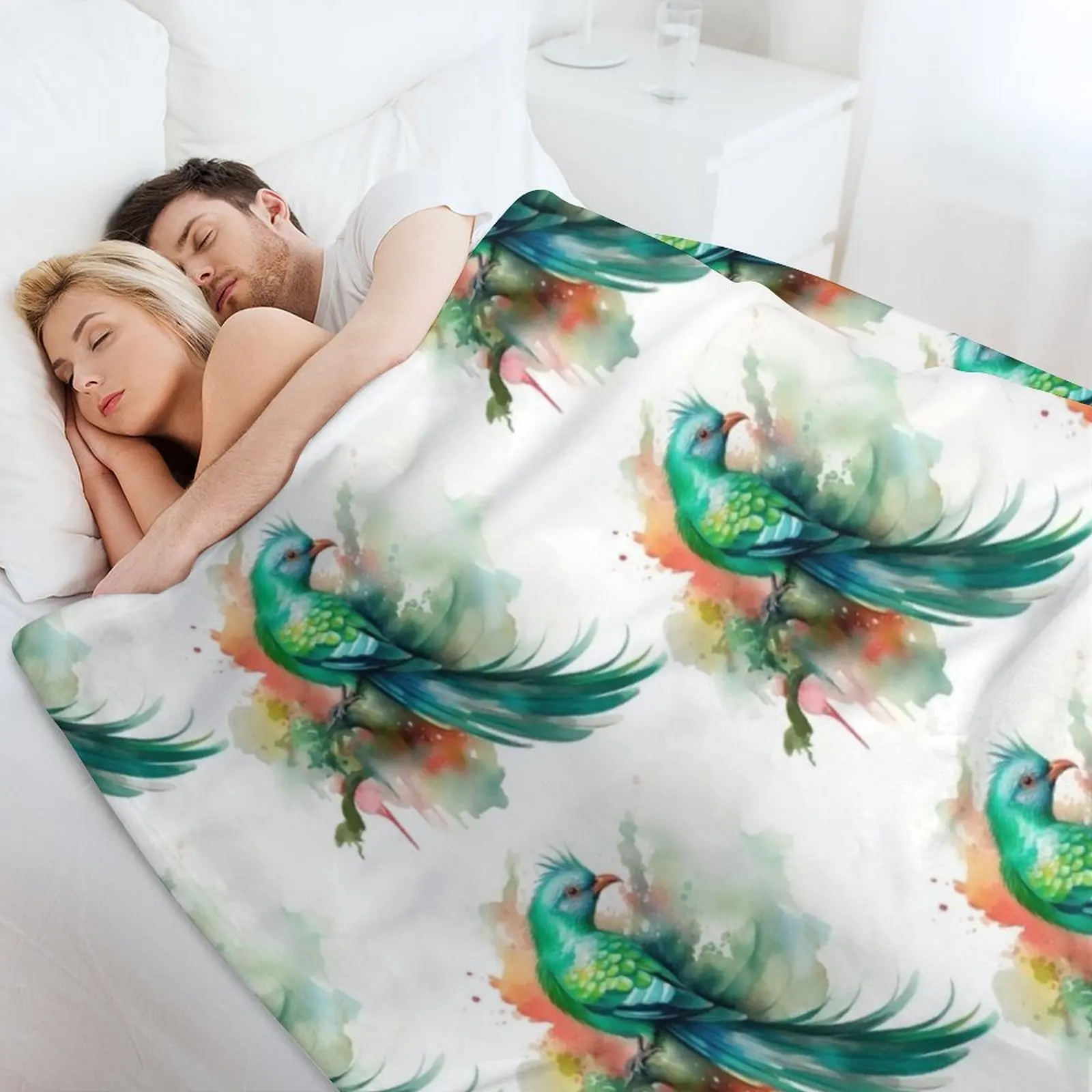 красочный повторный Кетцаль акварель повторное Квинтарское одеяло