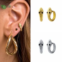 925 sterling silver needle vintage snake shape hoop earrings for women fashion gold earring hoops premium luxury jewelry gifts
