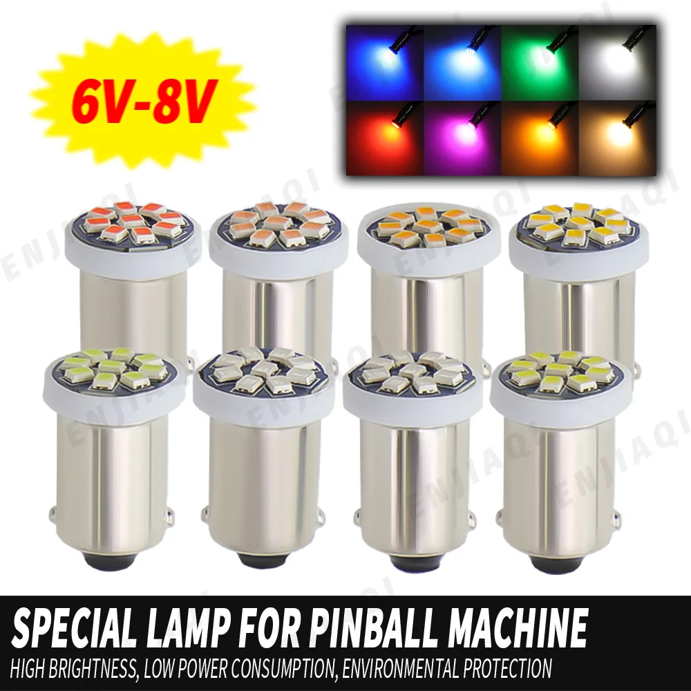 10-Piece AC/DC 6V 6.3V 12V BA9S Car Auto Signal Lighting Car Trunk Light Plate Board Light Pinball Game Machine Light Bulb
